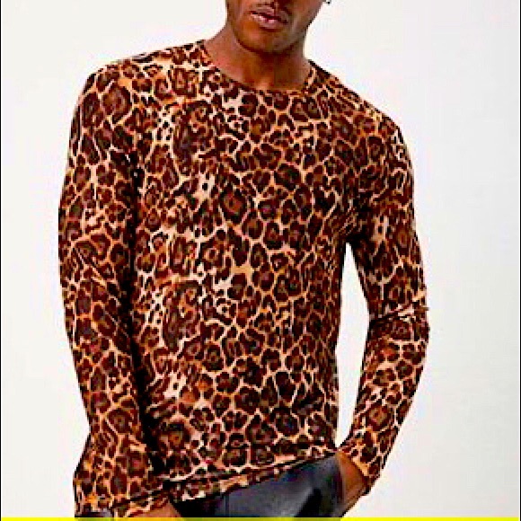 leopard sheer top